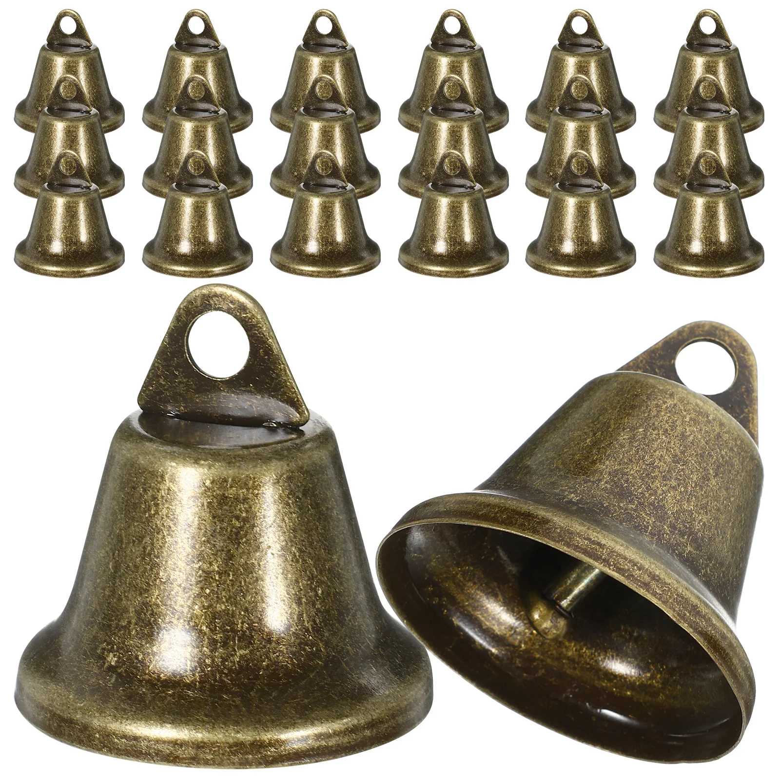 

20 Pcs Iron Ornaments Hand Crank Decorative Christmas Tree Bells Pendant DIY Crafts Hanging Charms Christmas Tree Bell Sound