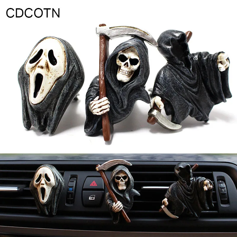 3PCS Car Perfume Air Freshener Resin Skull Auto Interior Decoration Accessories Car Air Conditioning Air Outlet Fragrance Clip