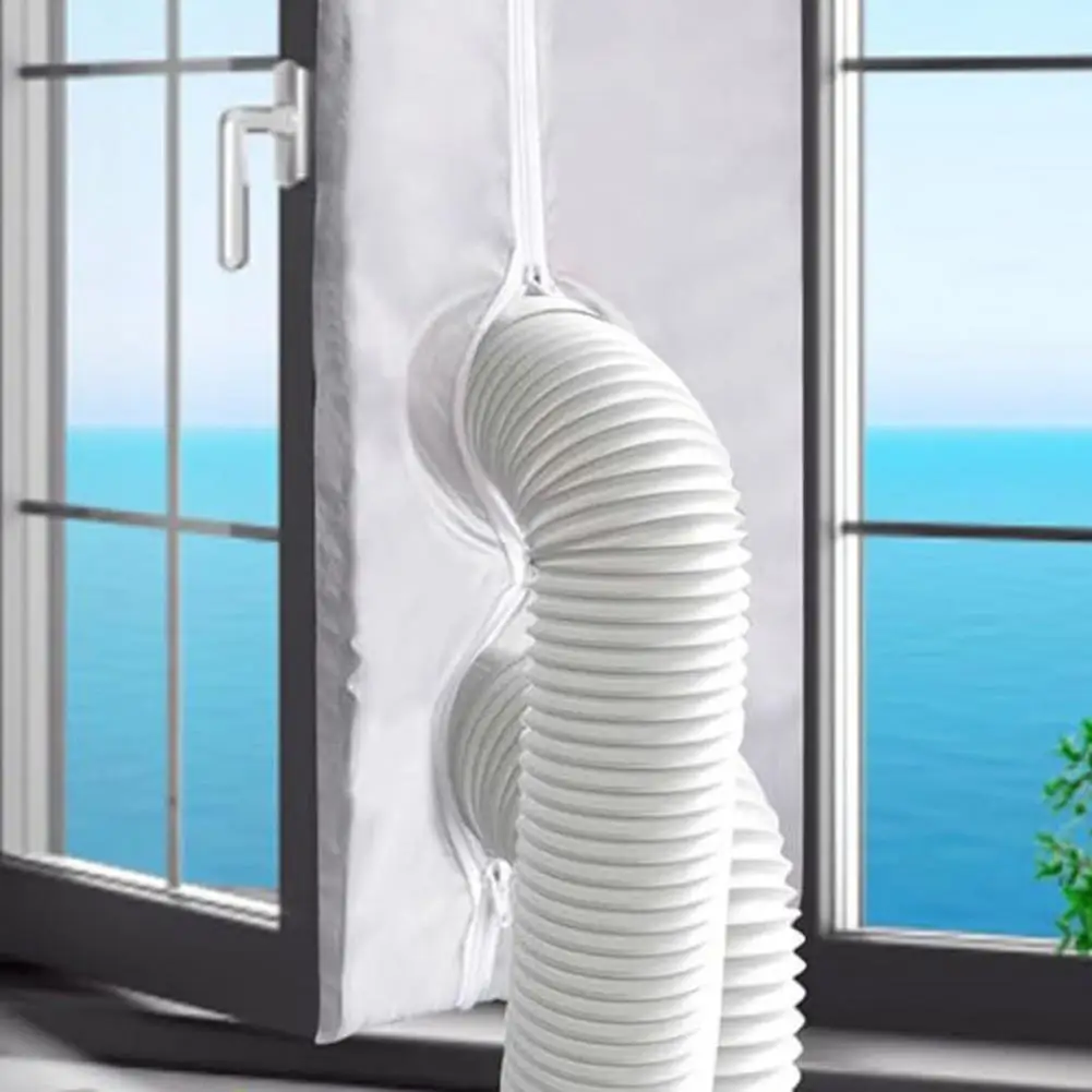 Window Seal Cloth for Portable Split AC, Adjustable Air Conditioner Window Vent Kit, No Drill Fabric Cover for Sliding Window