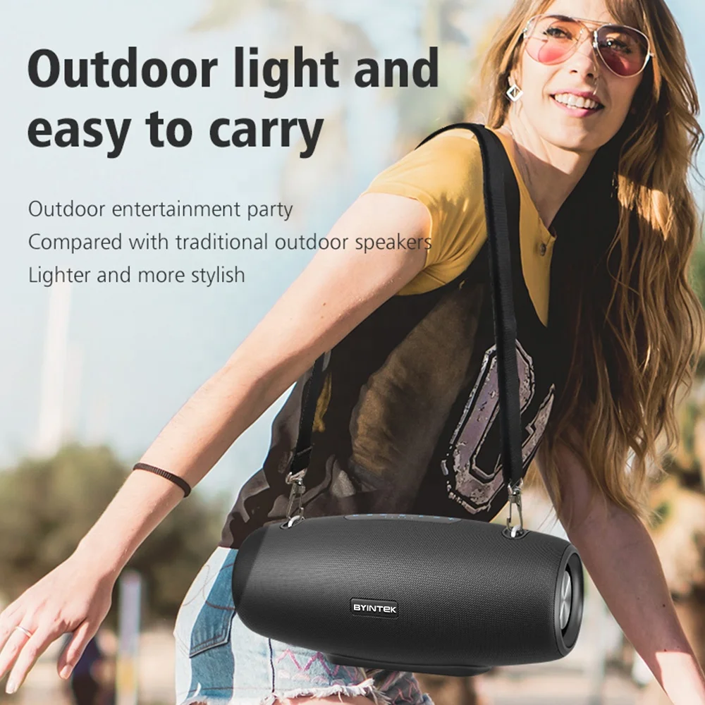 Portable Bluetooth Party Speaker with 30W Stereo Sound, Waterproof Rechargeable Battery Built-in Mic Big Sound