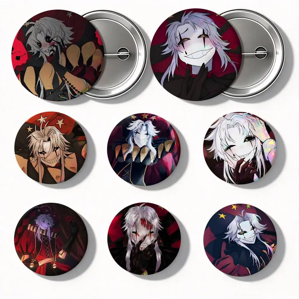 Freakish Pierrot Circus Bash Round Badge Lapel Pin Backpack Clothing Jewelry Accessories Gift Brooch