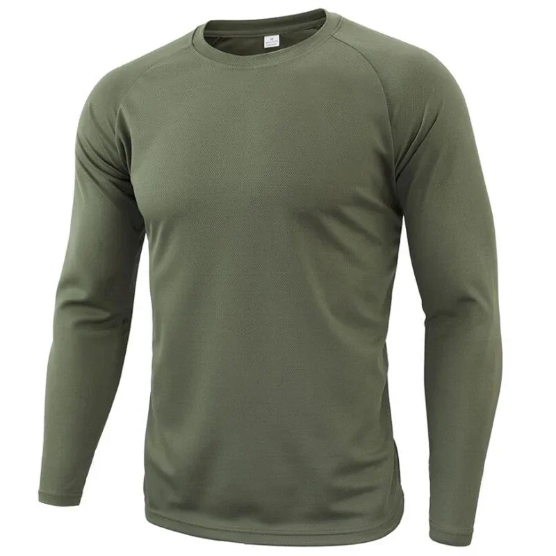 Herren 3D-Druck Tarnmuster Langarm-T-Shirt aus Polyester, schnelltrocknend, Rundhalsausschnitt, Oberteil für Outdoor, Jagd, Angeln, taktisch, Freizeit-T-Shirt – Detail 10