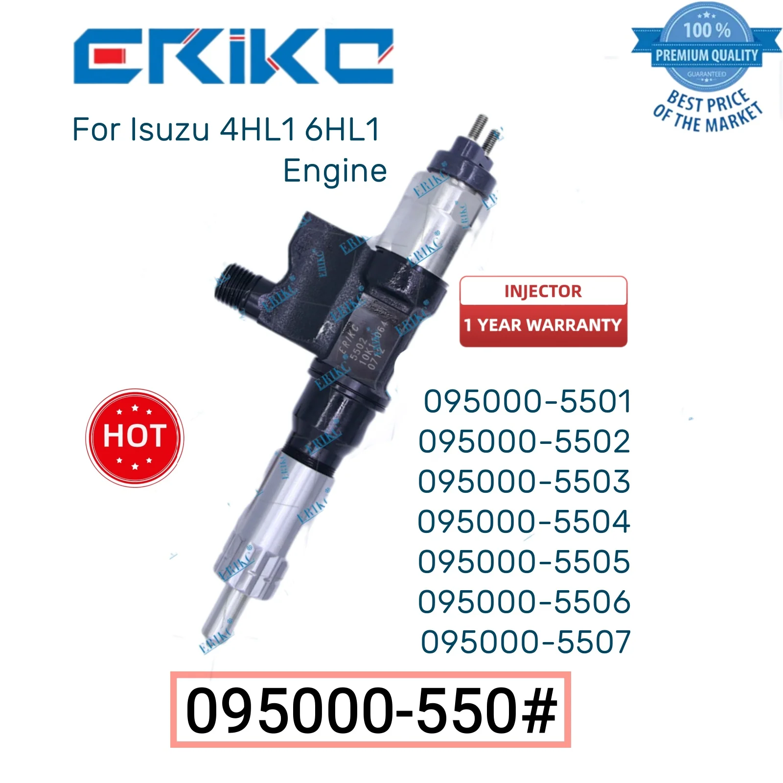 ERIKC Auto Truck Fuel Injector 095000-5500 8-97367552-1 8-97367552-2 Fuel Diesel Injector 8-97367552-3 8-97367552-4 for Denso