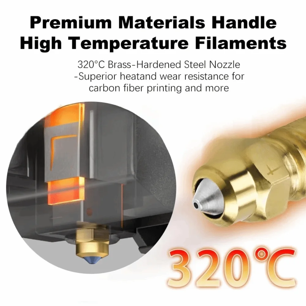 1pcs 0.2/0.4/0.6/0.8mm Ceramic Hotend Nozzle Brass Bimetallic 3D Printer Parts Hotend Kit for Elegoo Centauri Carbon