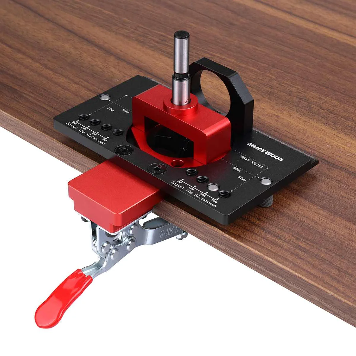 

ENJOYWOOD Metal Concealed Hinge Jig Standard Size Accurate Aluminum Alloy Quick Clamp Hinge Hole Drilling Jig Woodworking Tool