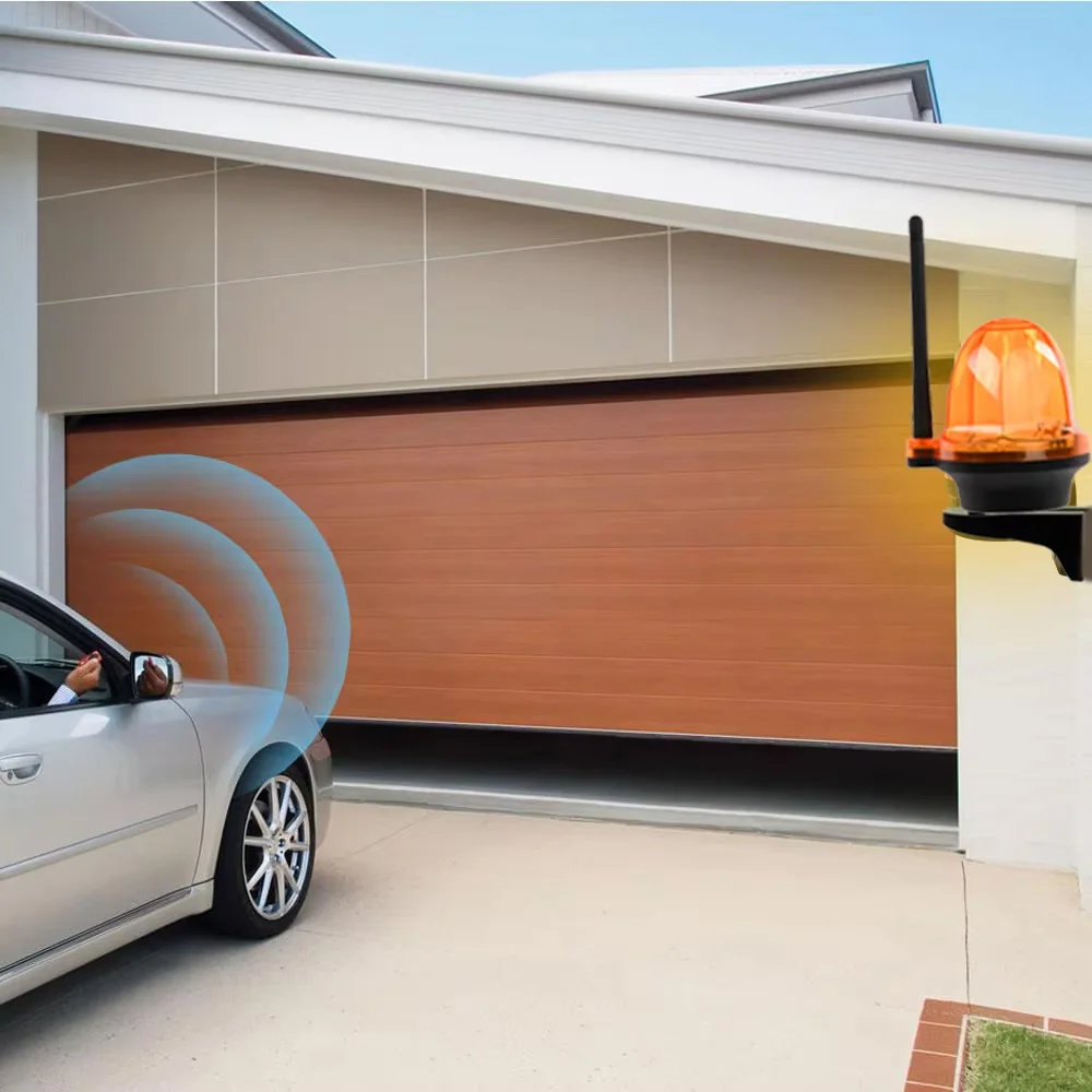 Universal RF Remote Control LED Warning Light System for Garage/Gate Openers | AC/DC 12-220V Wide Voltage | IP54 Waterproof