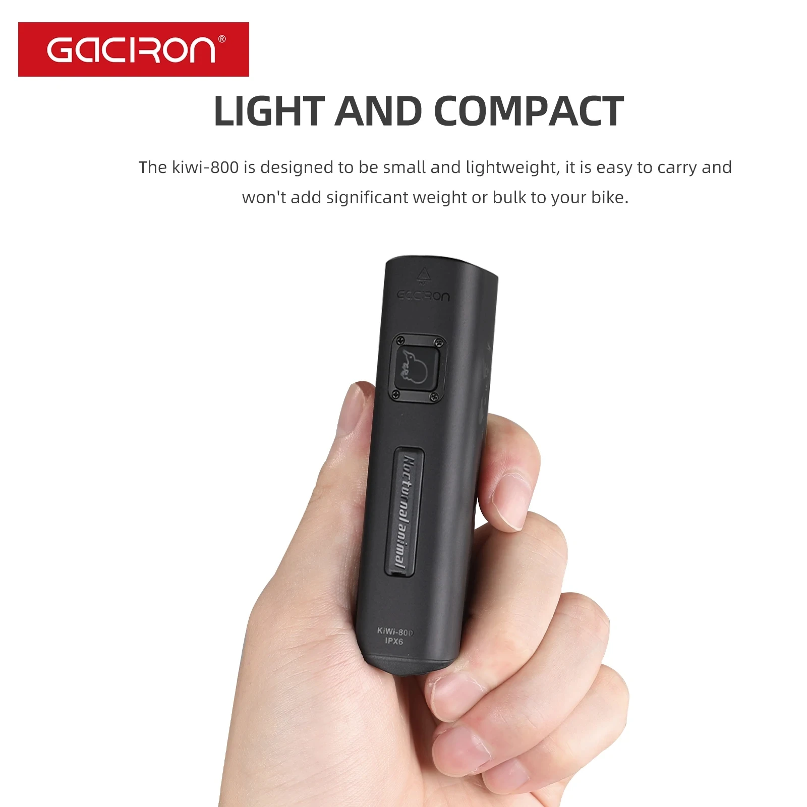 Gaciron Bike Light KIWI 800 lumens Anti-glare Bicycle Front Light IPX6 Waterproof Type-C Rechargeable Headlight Bike Accessories