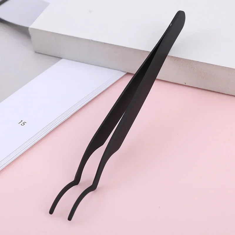 1pcs Stainless Steel Eyelash Extension Clip Pliers Curved Straight  Eyebrow Tweezers Soldering Lash Tongs Nail Art Makeup Tools