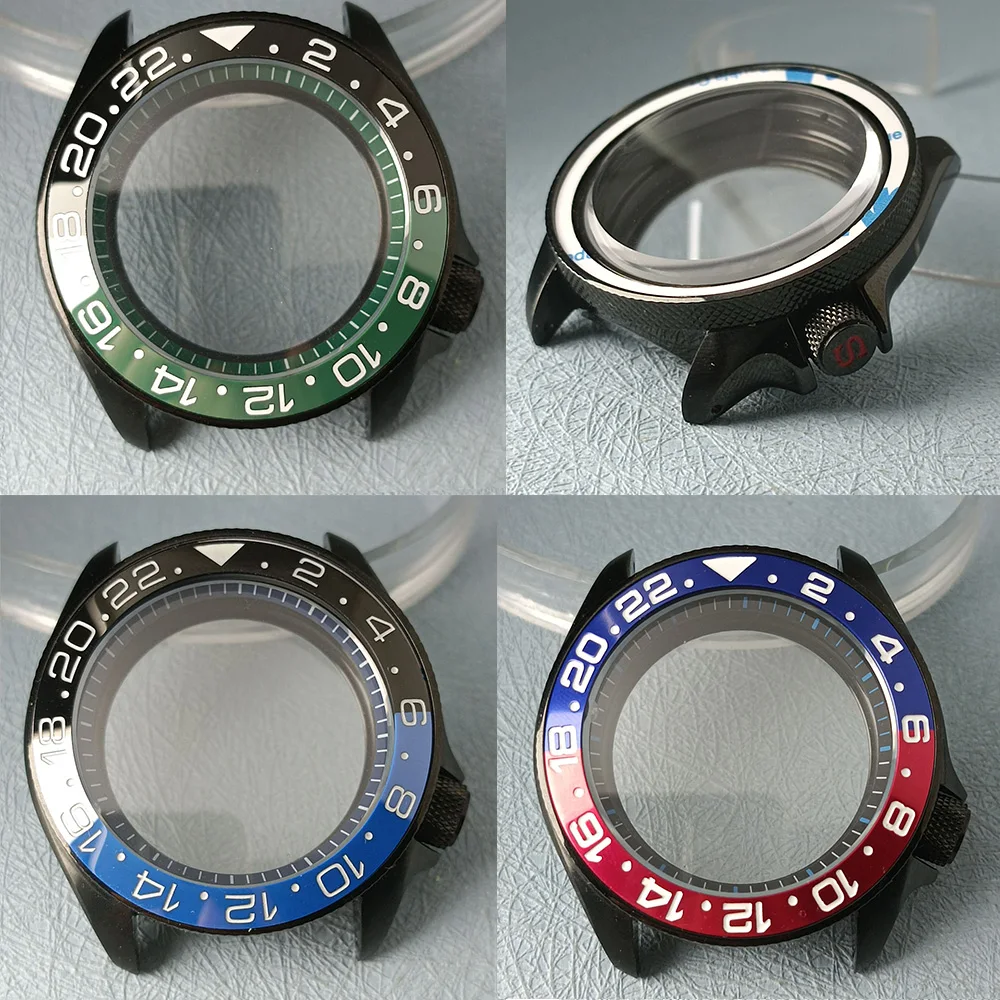 40 มม.007 skx สีดํานาฬิกาเหมาะกับ NH34 NH36 NH การเคลื่อนไหว 35 316L สแตนเลส Sapphire Glass 10bar กันน้ํา