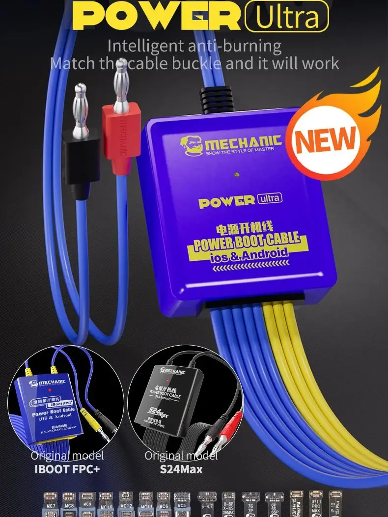 Kabel zasilający mechaniczny Power Ultra do iPhone 6G-15 Pro Max Samsung Xiaomi Android Aktywacja płyty głównej Test startowy Narzędzia naprawcze — zdjęcie 2