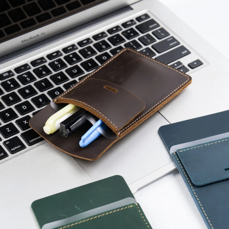 

Винтажный органайзер для медицинских ручек 2026 — натуральная кожа с зажимом-петлей и кожаным футляром для ручек ручной работы в стиле наследия, деревенский дизайн