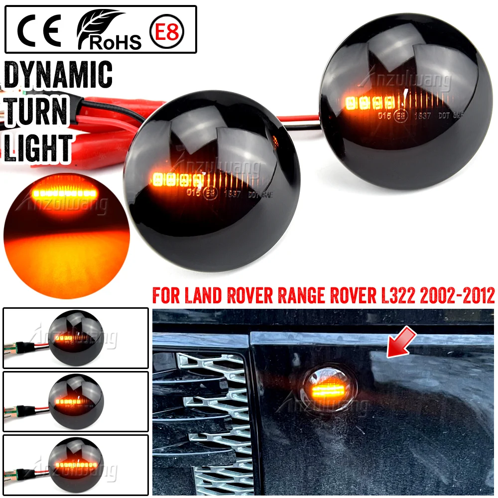 1 Pair LED Dynamic Side Marker Turn Signal Light Repeater Lamp For Range Rover L322 2002-2012 XGB500020A XGB500020 IRR