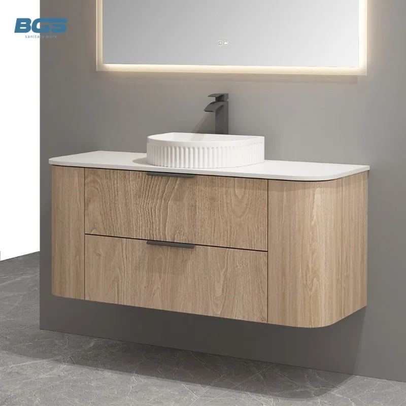 Waterproof PVC Bathroom Vanity Cabinet with Storage Drawers Hotel Bathroom Furniture