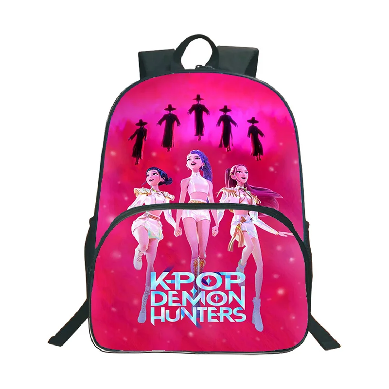 

KPop Demon Hunters студенческий рюкзак с героями мультфильмов, детский рюкзак с 3D принтом, забавная игра, повседневная школьная сумка, рюкзаки на молнии, Mochilas