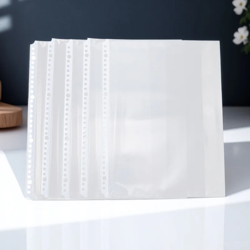 100 قطعة مجلد الورق الداخلي جيب 30 ثقوب A4 واضح ورقة حامي الموثق فضفاضة ورقة الحقيبة تخزين حقيبة شفافة وثيقة #6