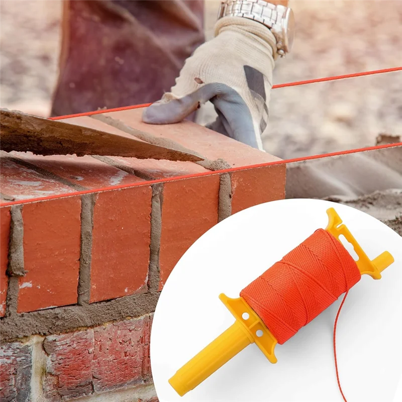 AT02-Mason Line With Handle, Twisted 540 FT 18 Reloadable Line Reel, Braided Nylon String For Gardening Or Masonry Tools