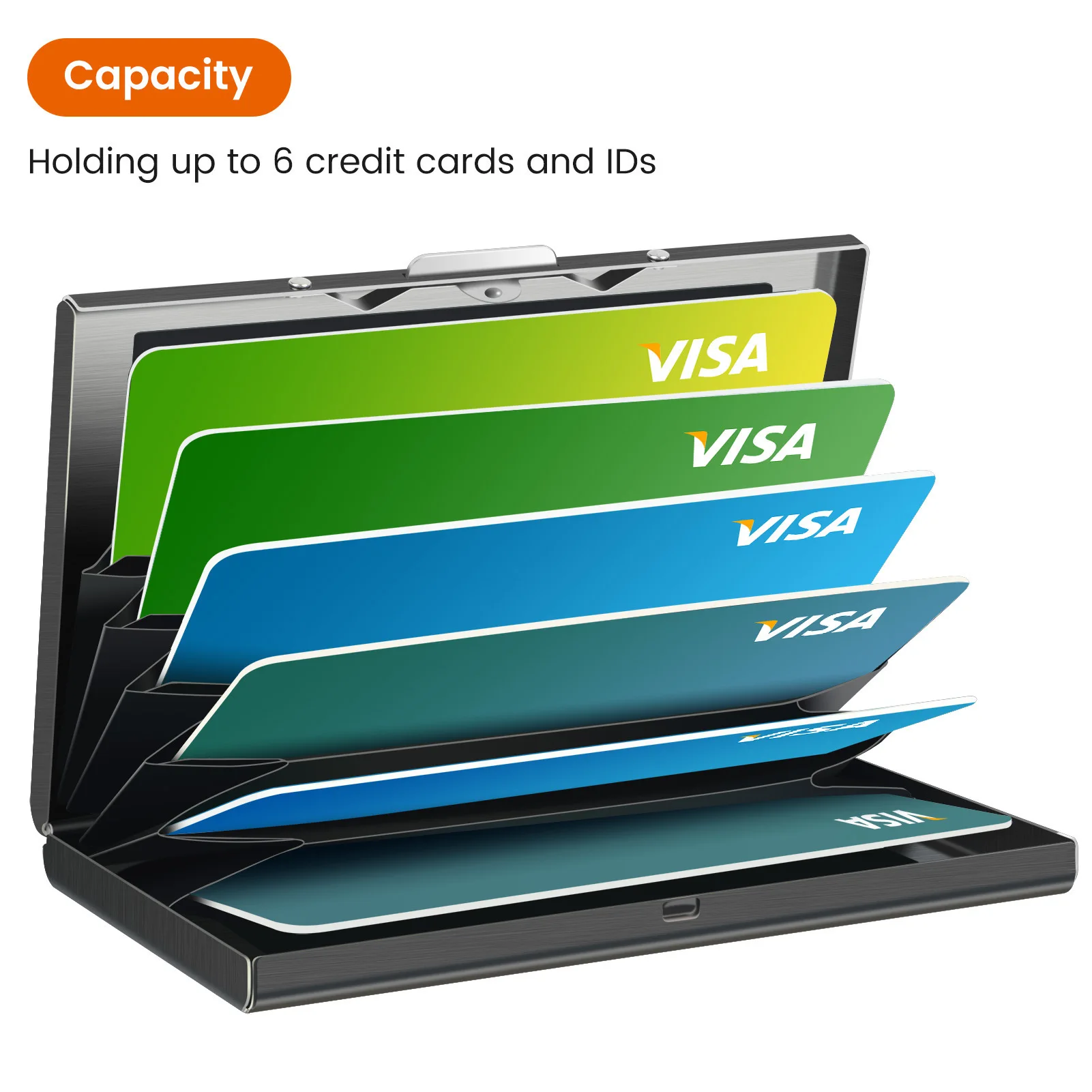 محفظة حامل البطاقات الحد الأدنى من المعدن النحيف RFID حجب حامي البطاقة المنبثقة محافظ بطاقة الائتمان للرجال