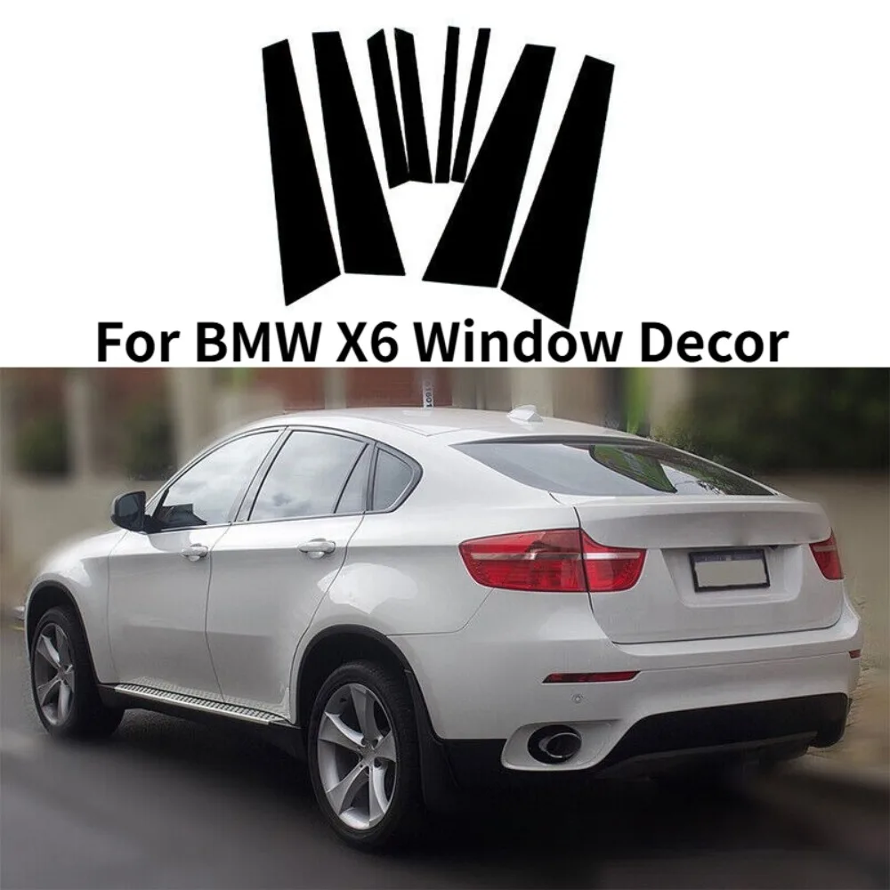 

For BMW X6 E71 F16 G06 2009-2022 Window Pillar Sticker Gloss Black B Pillar Cover Trim Exterior Car Styling Decoration