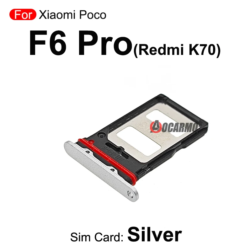 Black White Purple Blue Sim Card For Xiaomi Poco F6 Pro / Redmi K70 Sim Tray Holder Slot Replacement Part