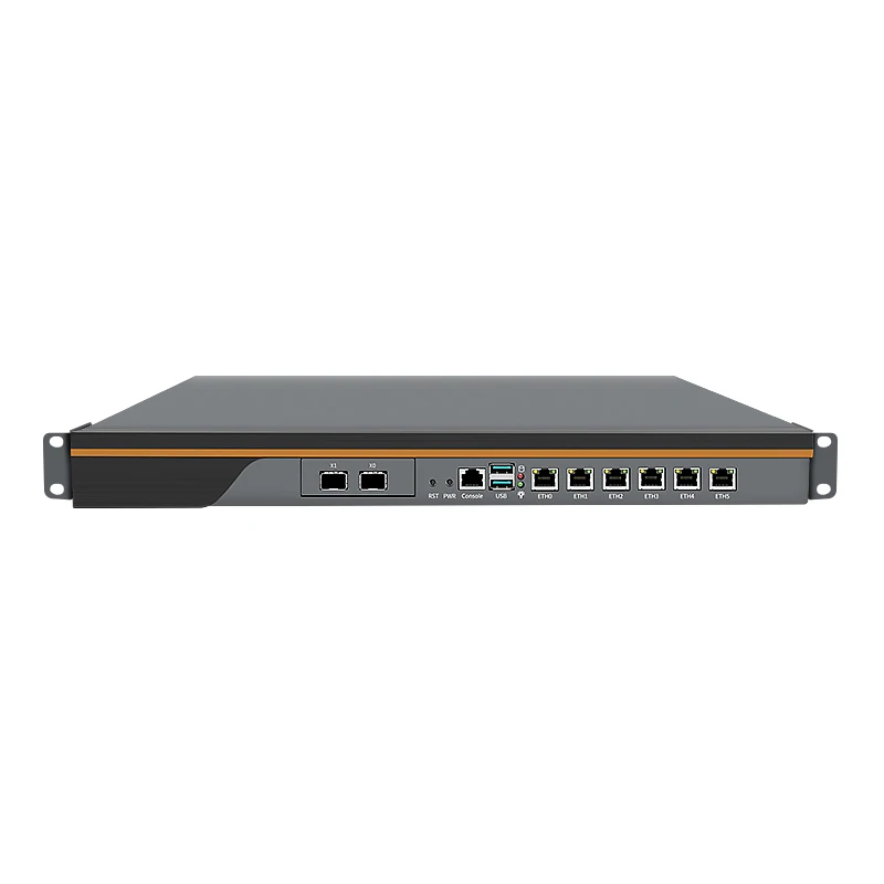 1U Rackmount وحدات مزدوجة إمدادات الطاقة شبكة الأجهزة المتكاملة معالج Intel Celeron Pentium Core 6 منافذ 2.5Gb إيثرنت