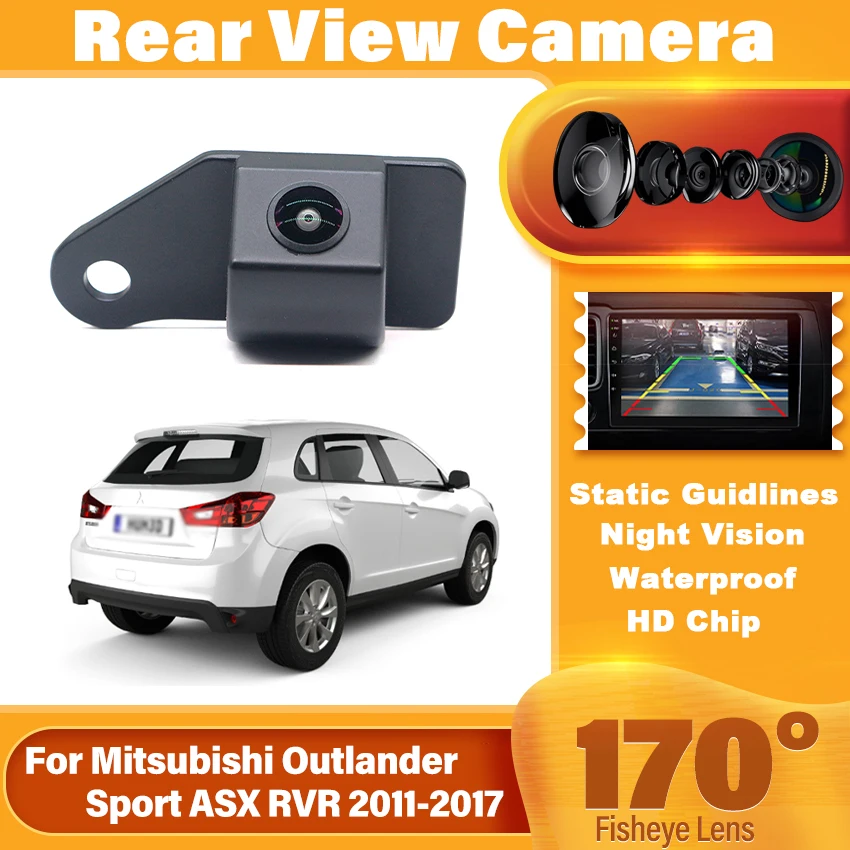 170 Degree HD CCD 1080x720P Rear View Camera For Mitsubishi Outlander Sport/ASX/RVR 2011-2017 Backup Bracket License Plate Light