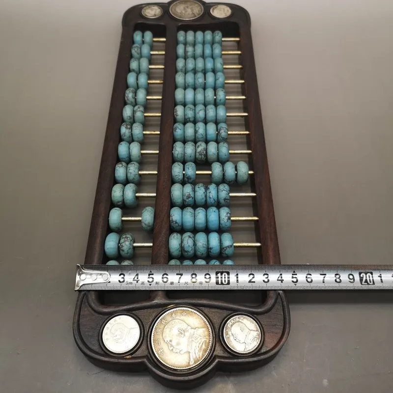 Chinese Antique Collection Retro Abacus Desktop Ornament Handmade Vintage Chinese Style Movie Prop Auspicious Craft Decor