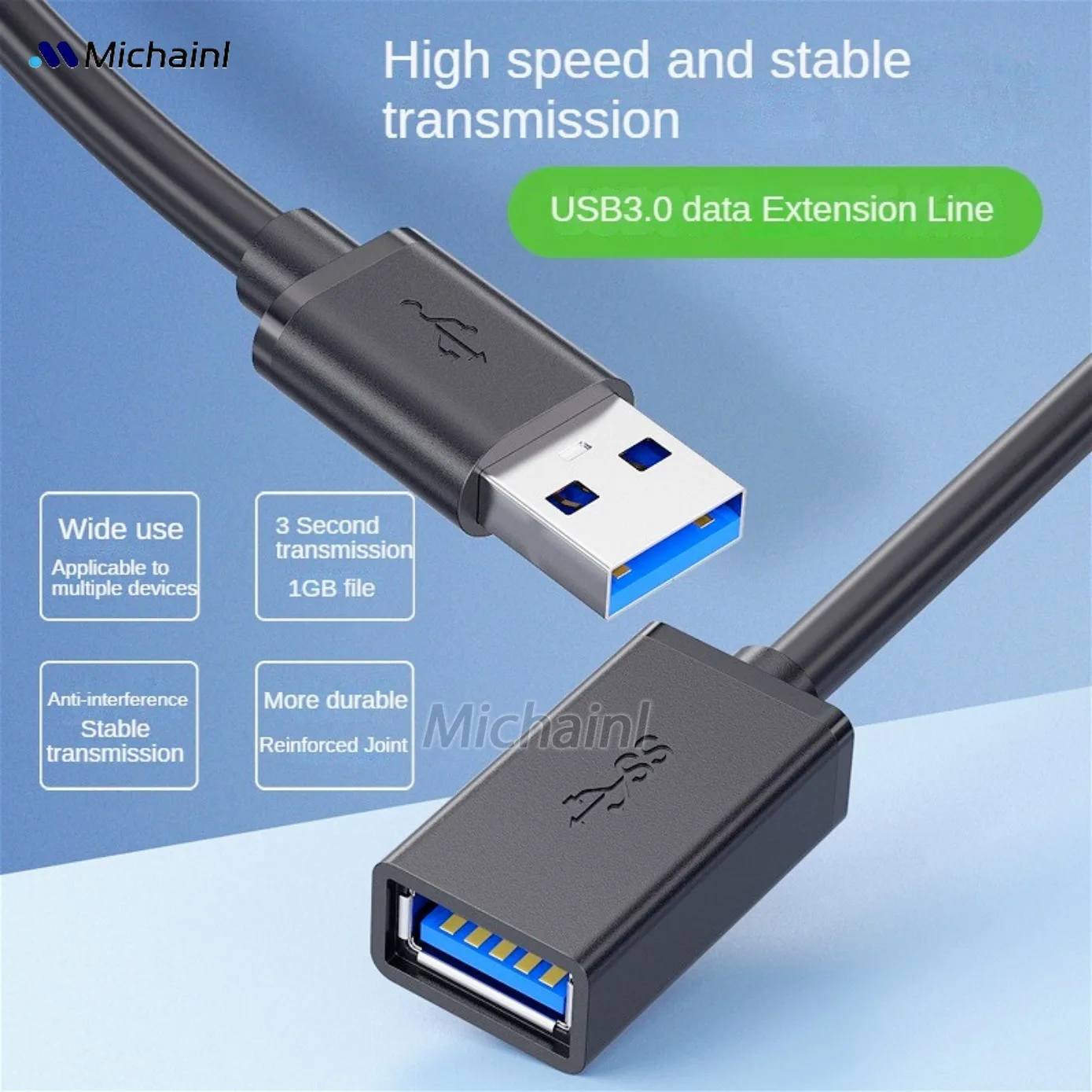 0.5/1/2/3/5 M USB Extension Cable 3.0 Data Cord For PC Smart Laptop TV SSD USB Male to Female Computer Camera Printer Connector