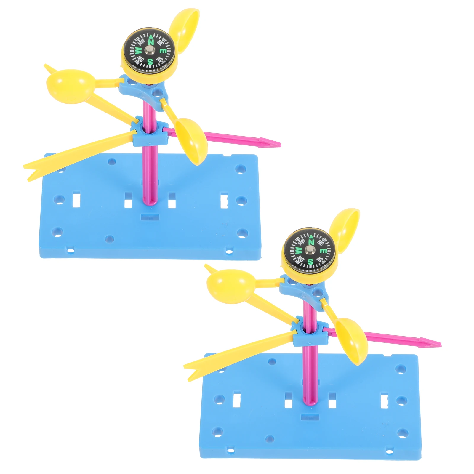 2개입 풍향계 재료 패키지 어린이 과학 실험 키트 조립 장난감 설명서 포함
