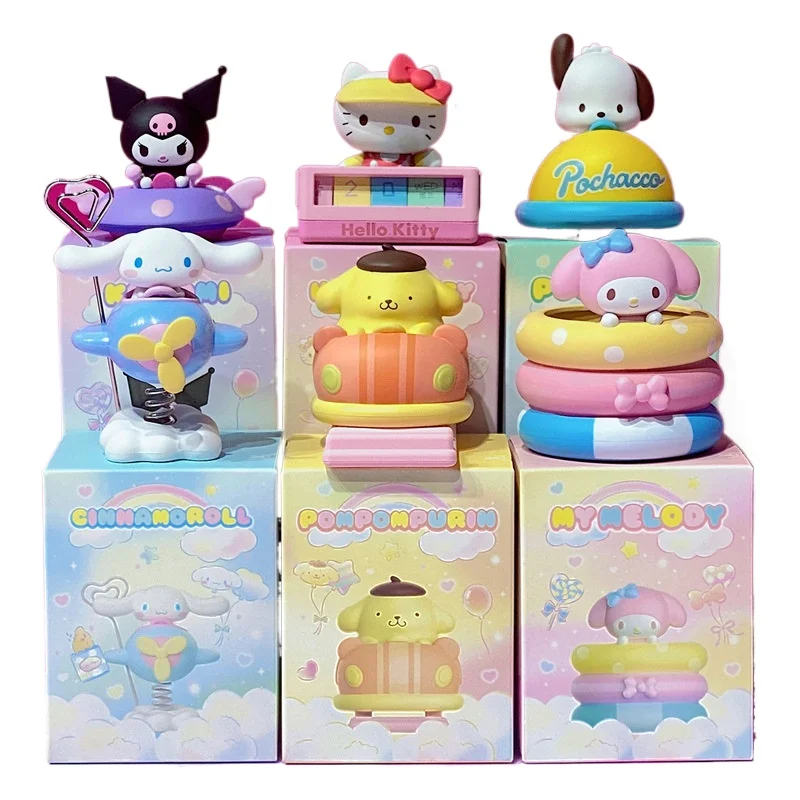 Sanrio Hello Kitty Melody Kuromi Pochacco Cinnamoroll Pom Pom Purin Garden Series Cartoon Desktop Ornaments Anime Decorat Gifts