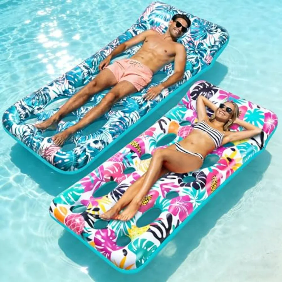

Pool Floats Adult, Inflatable Tanning Pool Float Lounger, Cooling Pool Rafts Floaties for Adults Floating Mat for Summer Outdoo
