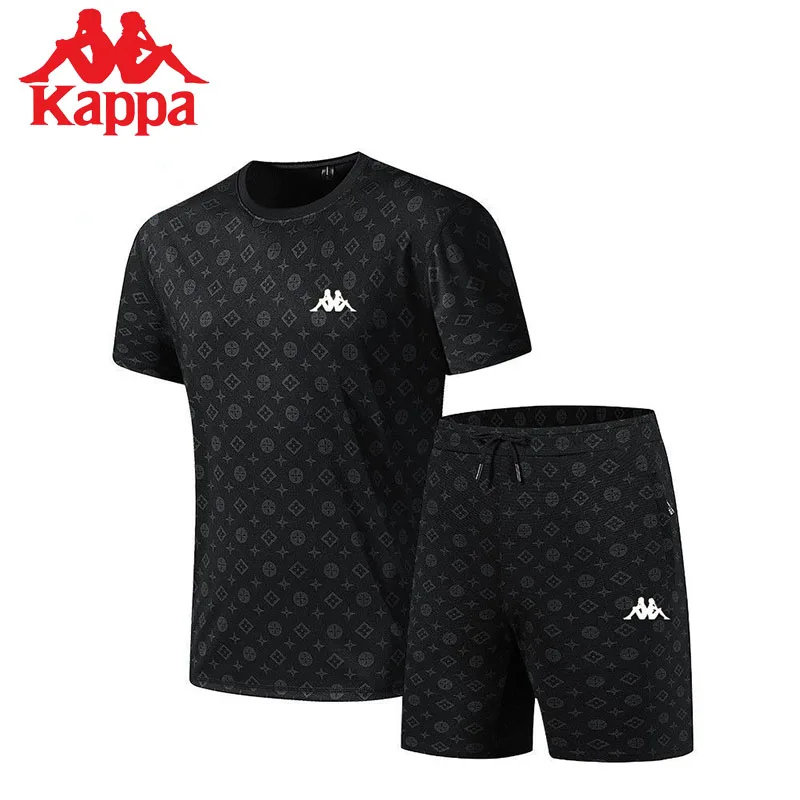 2025 Kappa Men's Summer Sports Suit Thin Fashion Brand Short Sleeve and Shorts Casual Suit Classic Prints Breathable T-shirt