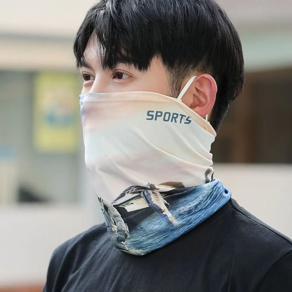 

Full Face Mask Windproof Outdoor Neck Protection Ear Hanging Ice Silk Mask Neck Tube Scarf Women Bandana Cycling Bandana