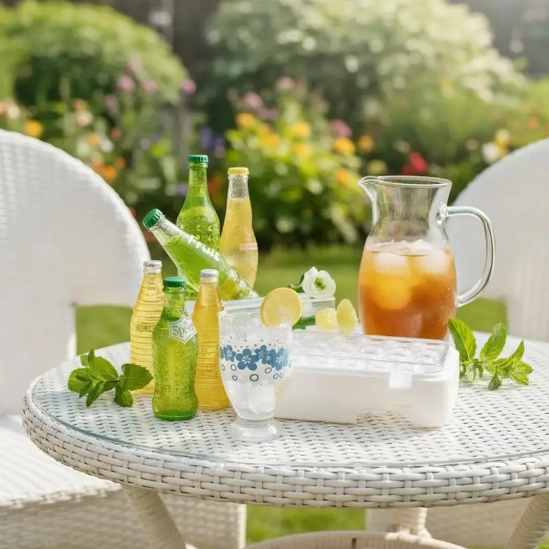 مجموعة ألعاب طعام مصغرة لبيت الدمى بمقياس 1/6: تتضمن صندوق صنع الثلج ونموذج مجرفة الثلج