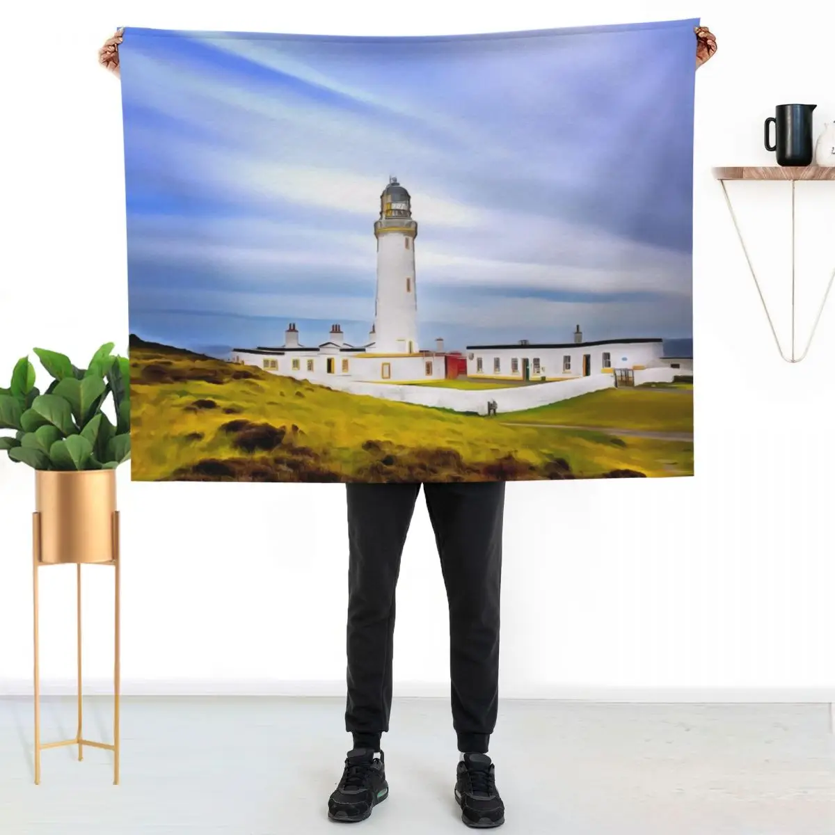 Mull of Galloway Lighthouse (Painting) Throw Blanket Giant Sofa Decorative Sofas Sofa Quilt Summer Beddings halloween Blankets