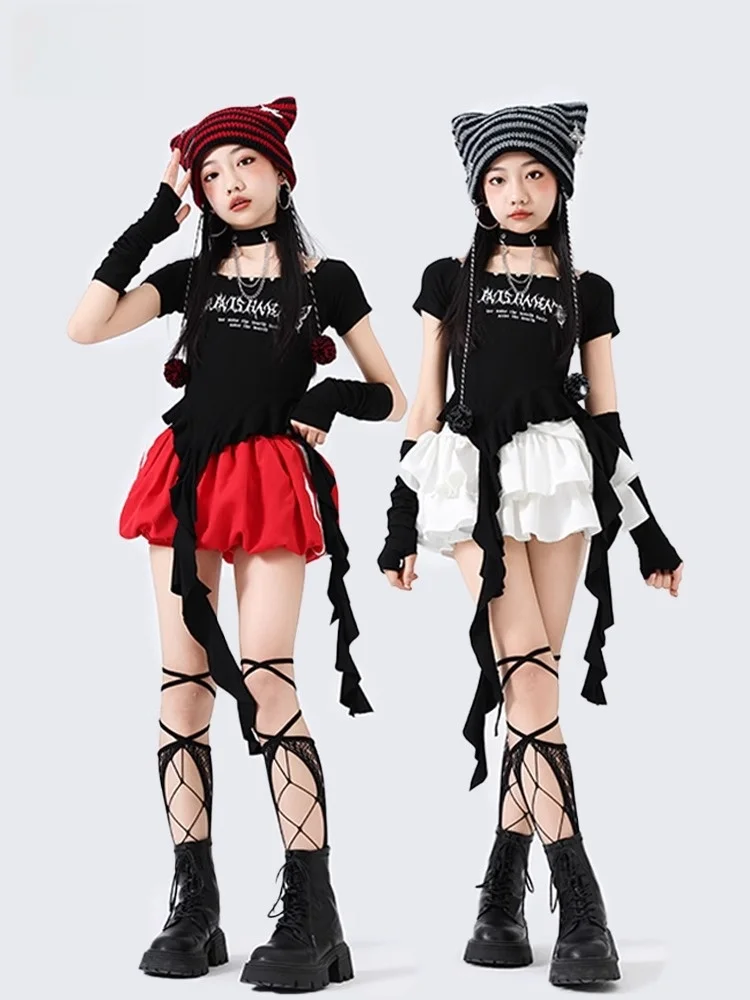 

Sweet Cool Sle Children's Jazz Dance Practice Suit Stage Performance Costume Girls' Street Dance ow off Traditional Ethni...