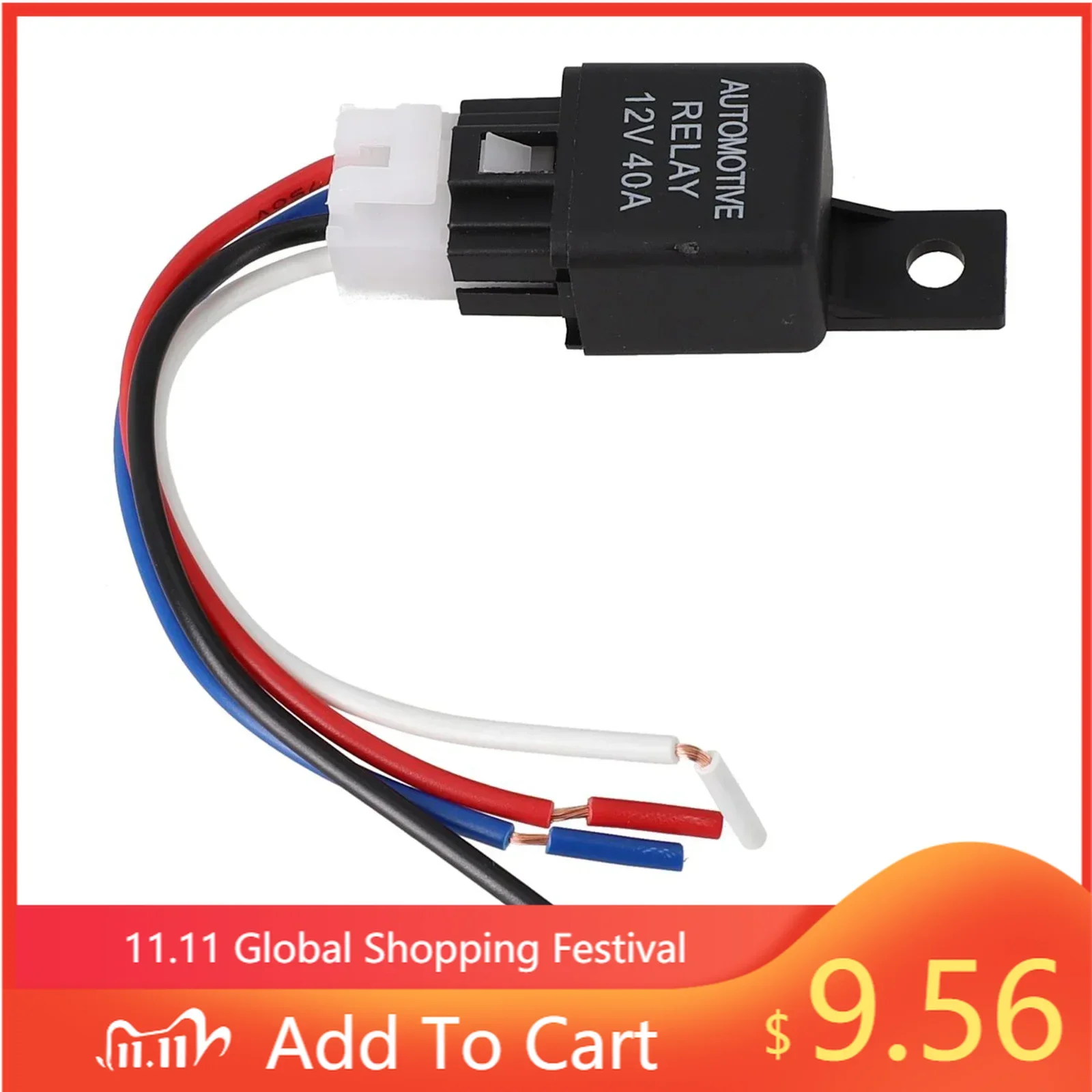 

Black Newest 12V 40A Car Automotive Van Boat Bike 4 Pin SPST Relay With Cable Car Accessories Car Interior Car Electronics