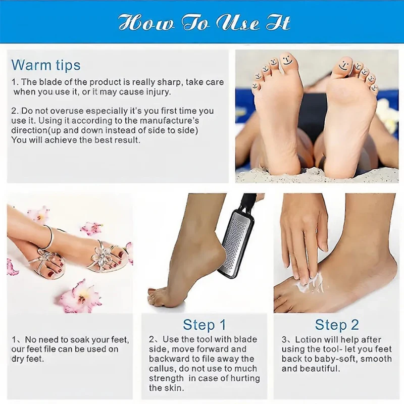 Upgrade Stainless Steel Callus Remover Foot File Professional Pedicure Tool for Dead Skin Hard Skin Removal, Home Pedicure Care image 2