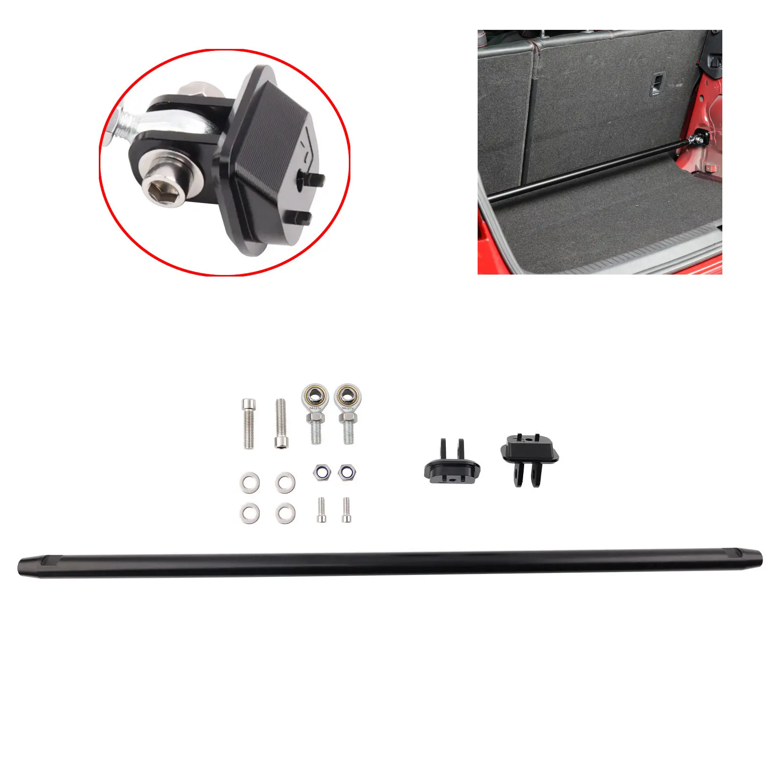 Adjustable Rear Upper Strut Chassis Brace For VW Golf GTI MK7 MQB Audi A3 S3 RS3 8V 1.8T 2.0T Sport Rear Stress Bar Aluminum