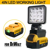 Projecteur LED portable sans fil pour Dewalt, batterie 18V, travail en plein air, pêche, déterminer d'urgence, DonLight, pas de batterie, pas USB 1