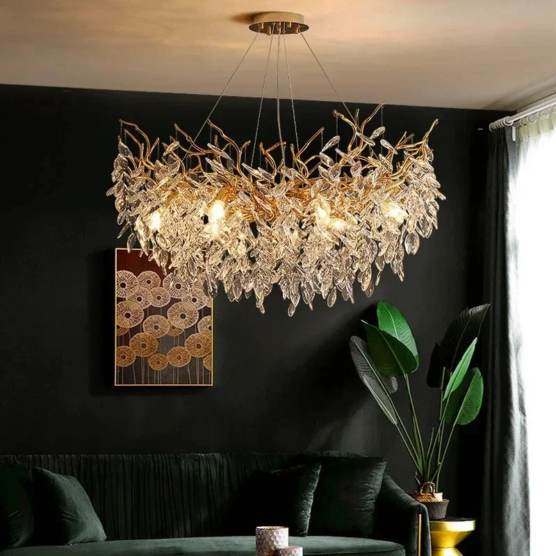 

Modern Luxury Crystal LED Chandeliers for Living Dining Room Bedroom Lighting Lustre Pendant Lamps Indoor Villa Lights Fixture
