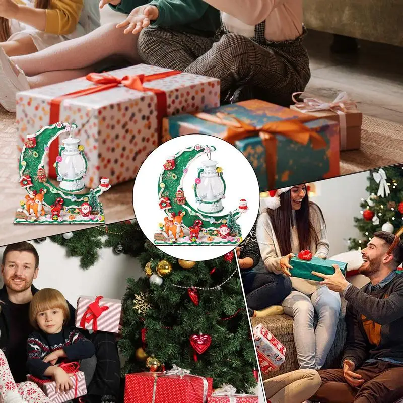 Cute Christmas Night Light Christmas Lamp Winter Bedside Lamp Cream Glue Christmas Lights With Exquisite Christmas Themed