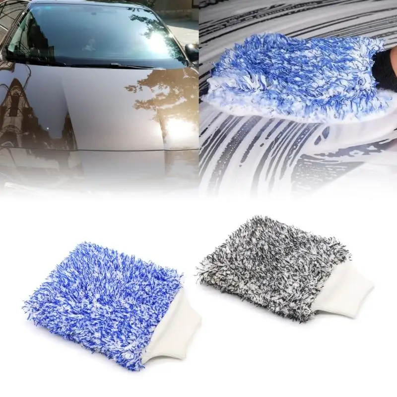 

Microfiber Car Wash Mitt, Car Sponge Wrapped in Soft, PlushFiber Cloth Safe Washing Car Wash Glove Detailing Cleanings