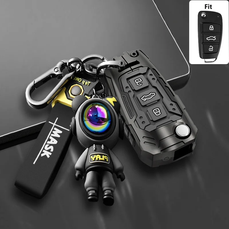 NEUER Rüstungsstil für Audi A1 A3 A5 A6 A7 8P 8L 8V B6 B7 C5 C6 Q3 Q5 Q7 4F S3 S4 S6 RS RS3 TT Flip Remote Autoschlüsseletui Cover Fob