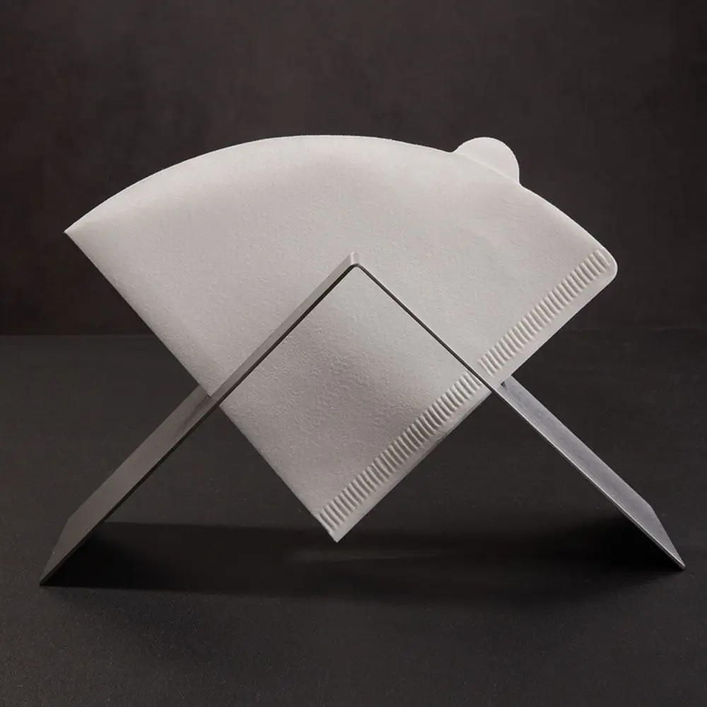 Stainless Steel Coffee Filter Holder V-Shaped Fan-Shaped Filter Paper Holder Single/Double Slot Durable
