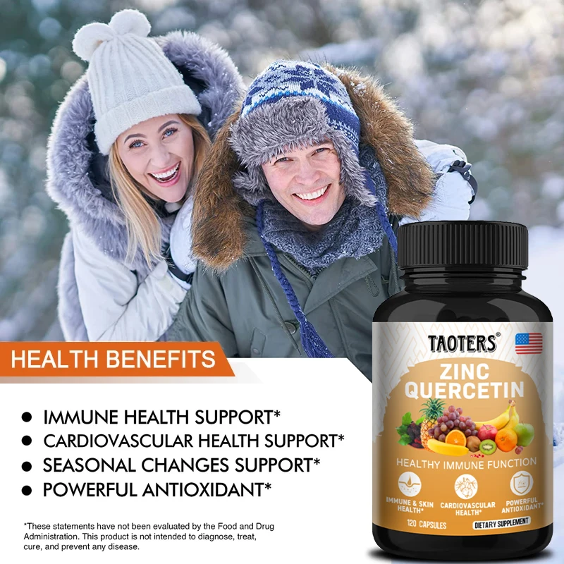 Taoters Quercetin Zinc – for Antioxidant Immune Support, Respiratory Health and Cardiovascular Health, 120 Capsules