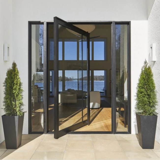 

Custom-made House Doors Main Entry Revolving Door Security Residence Thermal Break Aluminum Alloy Pivot Door Factory Price