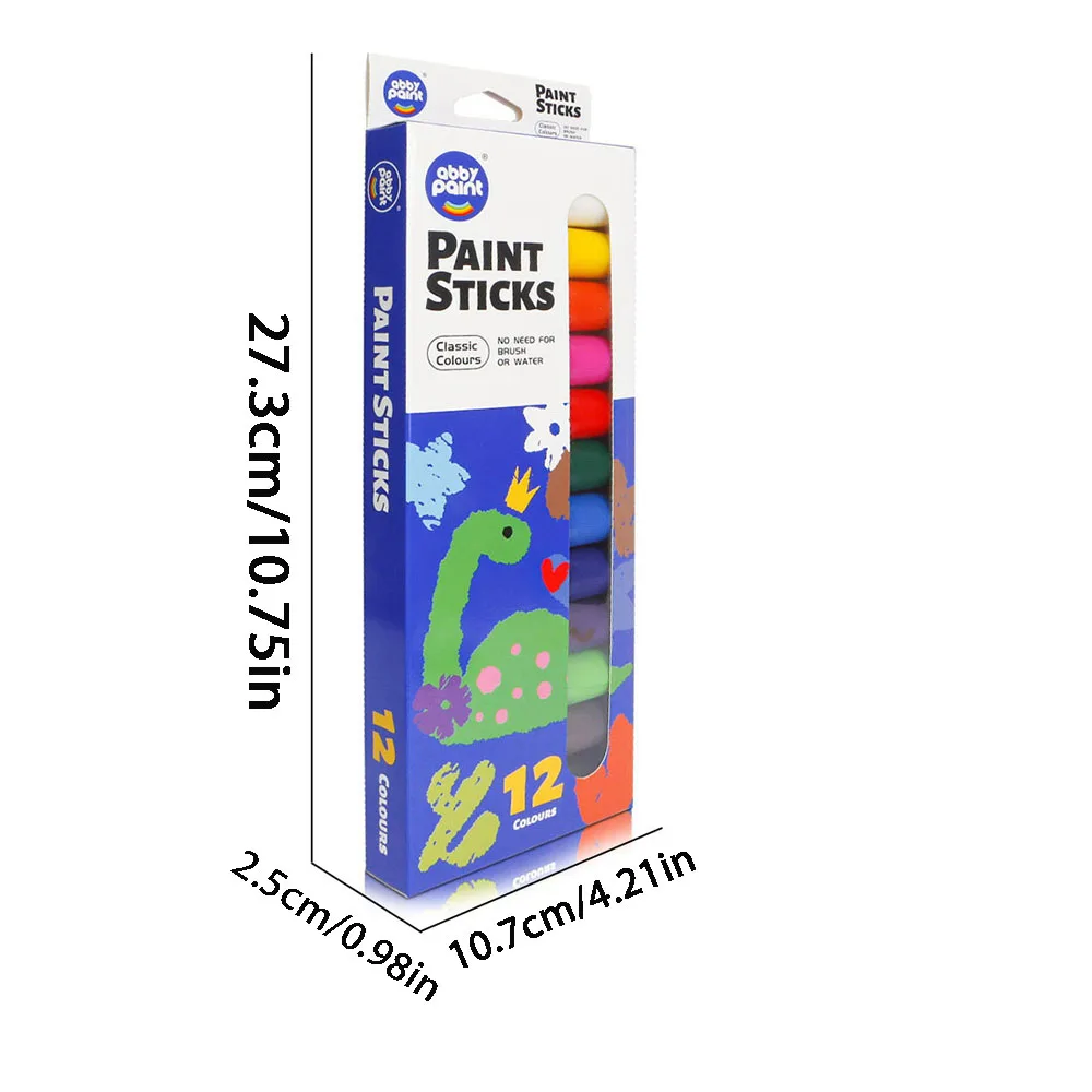 Wasserlösliche Kinder-Buntstifte, Schnell Trocknend und Nicht Schmutzige Hände, 12 Farben in Box, Kunstmalerei, Graffiti, Handgezeichnete Pinsel – Detail 1