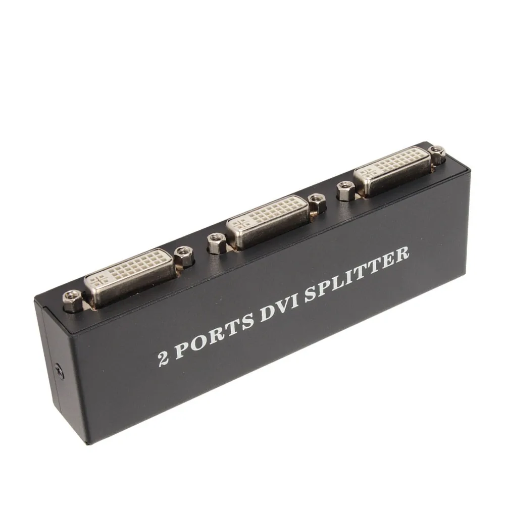 1 In 2 Out 1x2 DVI Splitter Support Resolution Up to 1920*1080 for US Plug 2 Port DVI Video Splitter