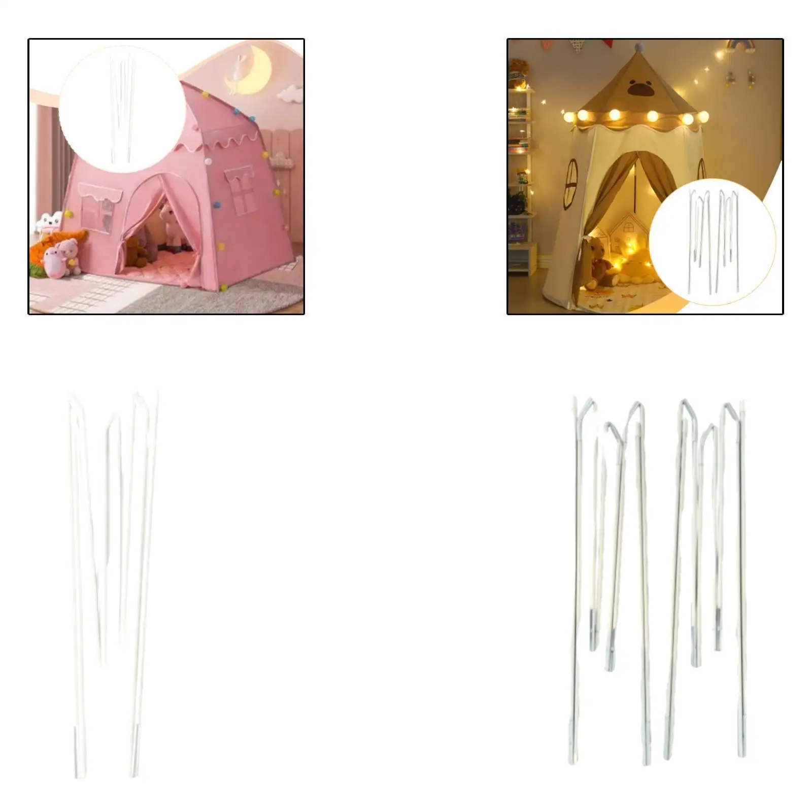 Tent Support Struts for Children's Playhouse 5.9mm Rods Segmented Design
