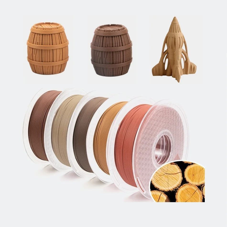 

3D Printer Wood Filament PLA 1kg 500g 250g 3D Printing Plastic Material Wooden PLA Filament 1.75mm Resin 3D Printer